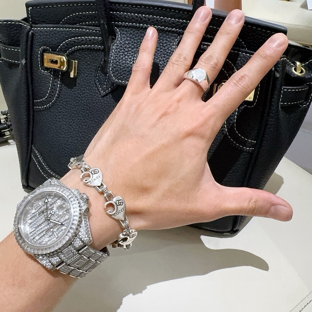Gucci Silver-Tone Openwork Circular Link Bracelet - album image 6