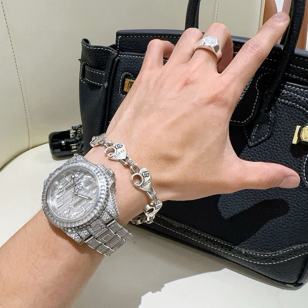 Gucci Silver-Tone Openwork Circular Link Bracelet - album image 3