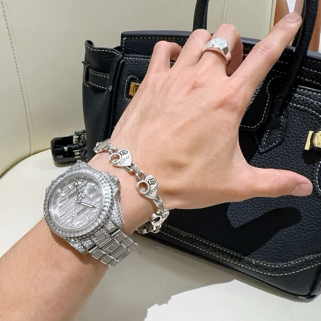 Gucci Silver-Tone Openwork Circular Link Bracelet - album image 3