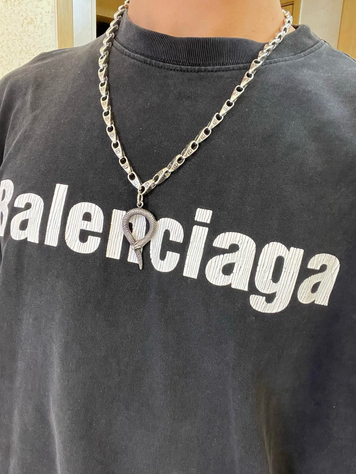 Gucci Anger Forest Interlocking G Antiqued Chain Necklace - album image 4