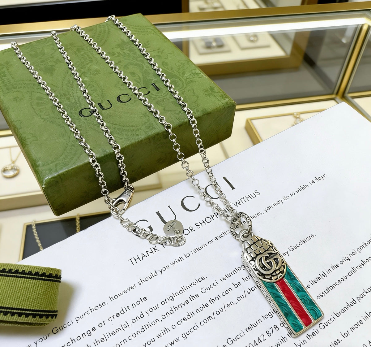 Gucci Anger Forest Interlocking G Antiqued Chain Necklace - album image 1