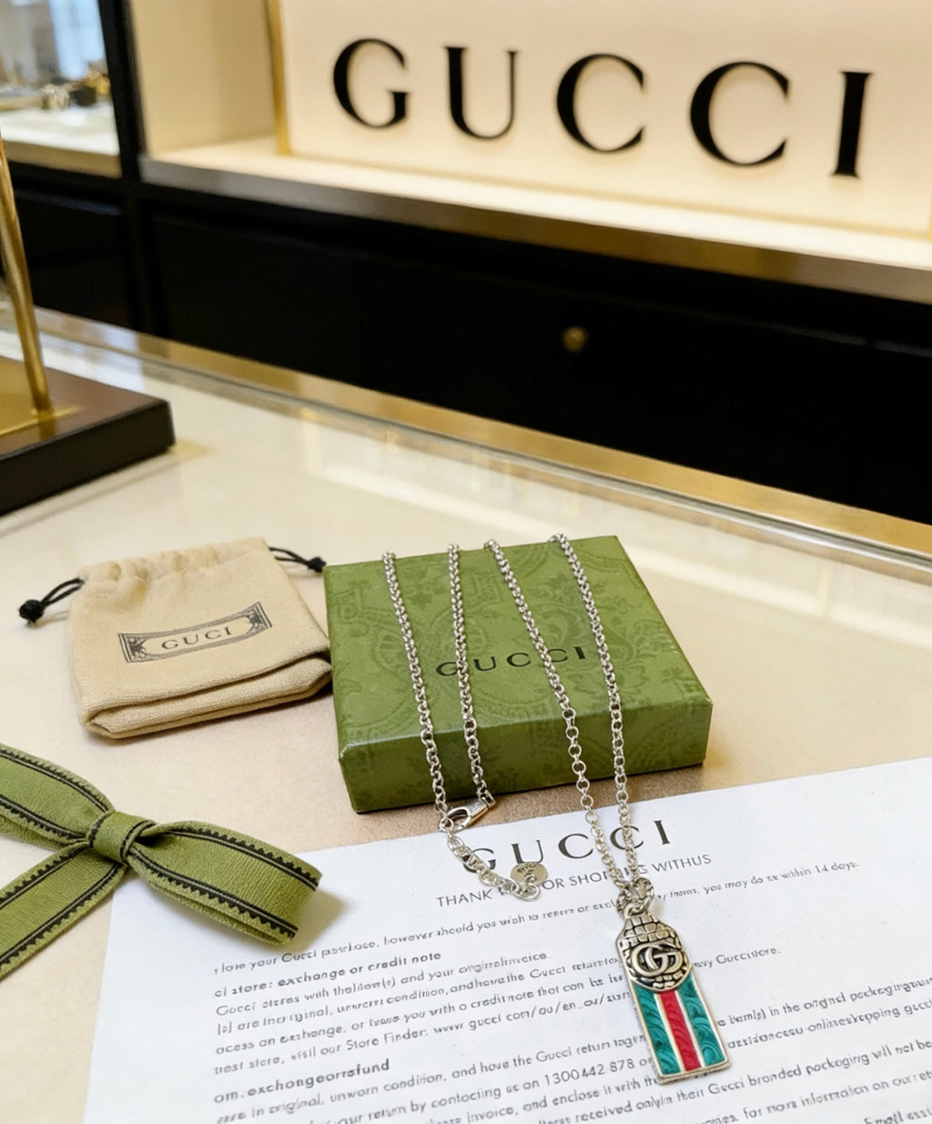Gucci Anger Forest Interlocking G Antiqued Chain Necklace - album image 6