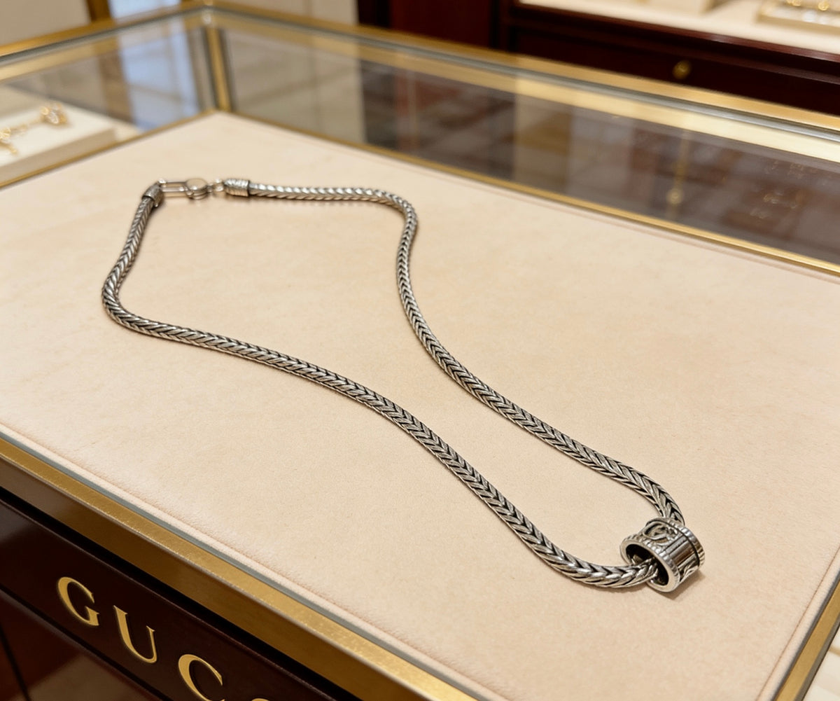 Gucci Anger Forest Interlocking G Antiqued Chain Necklace - album image 2
