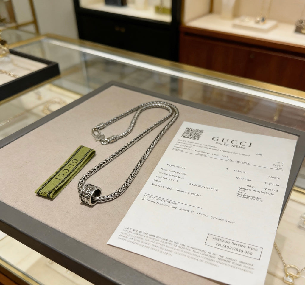 Gucci Anger Forest Interlocking G Antiqued Chain Necklace - album image 1