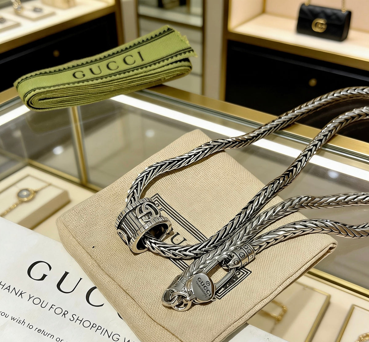 Gucci Anger Forest Interlocking G Antiqued Chain Necklace - album image 6