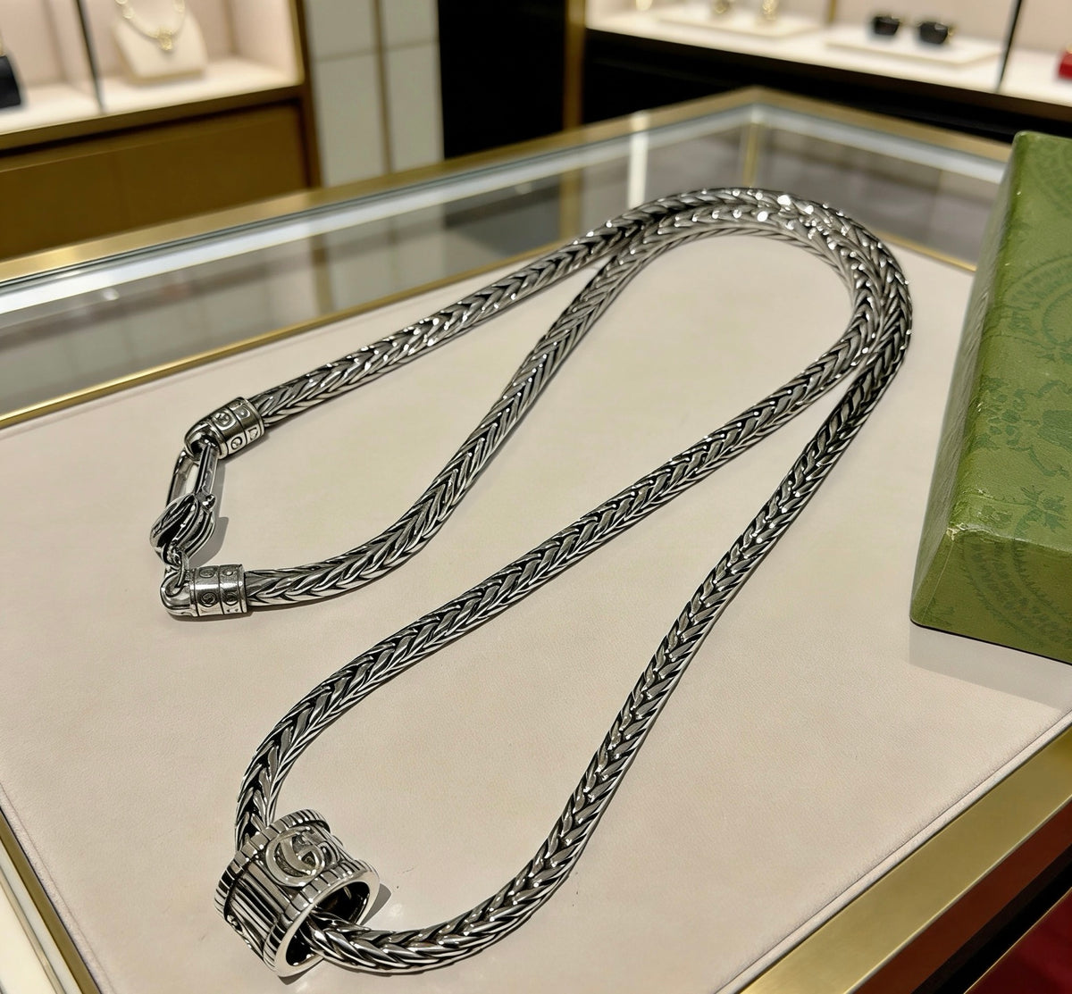 Gucci Anger Forest Interlocking G Antiqued Chain Necklace - album image 5
