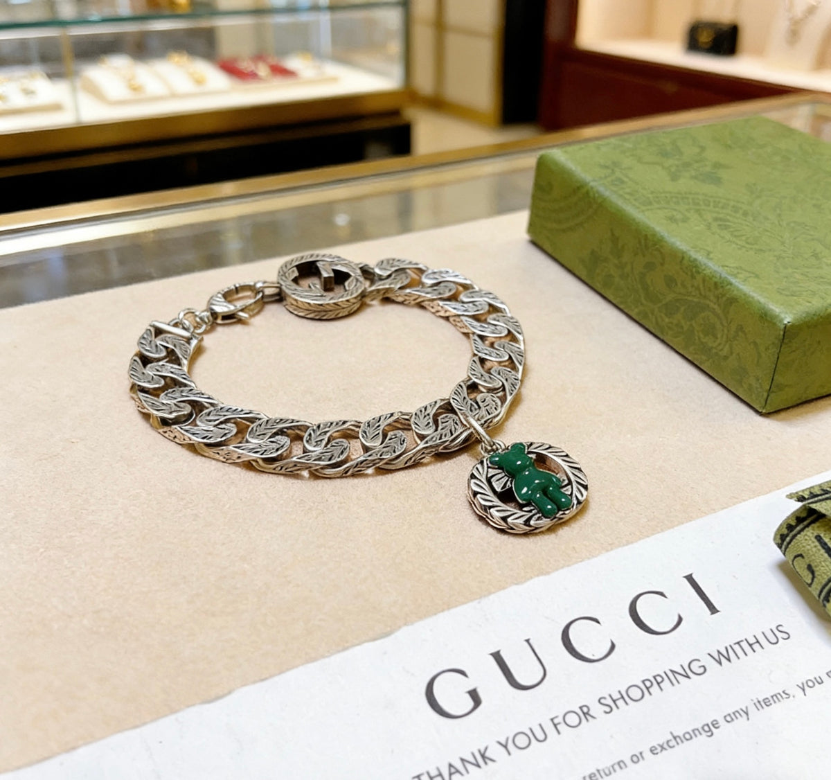 Gucci Silver-Tone Circular Chain Bracelet - album image 8