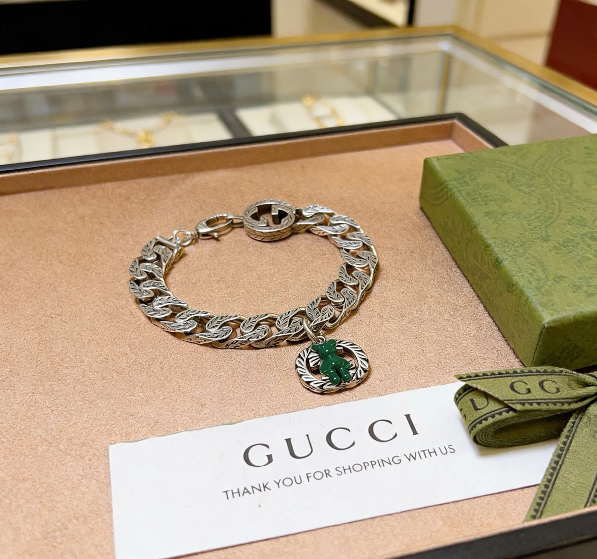 Gucci Silver-Tone Circular Chain Bracelet - album image 5