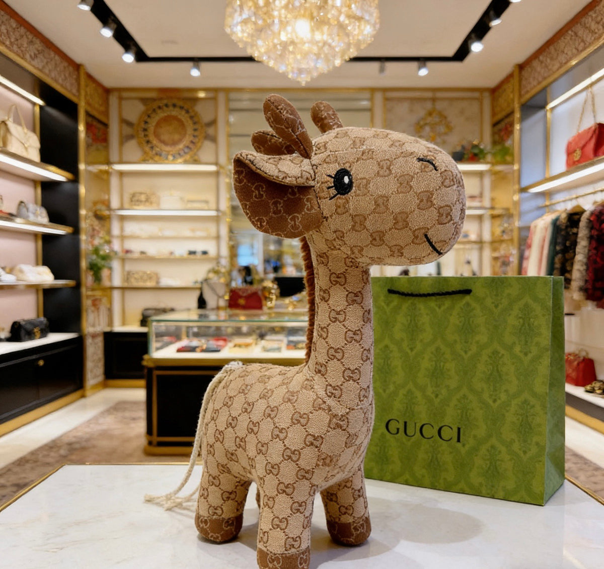 Gucci Brown Monogram Giraffe Plush Toy - album image 3