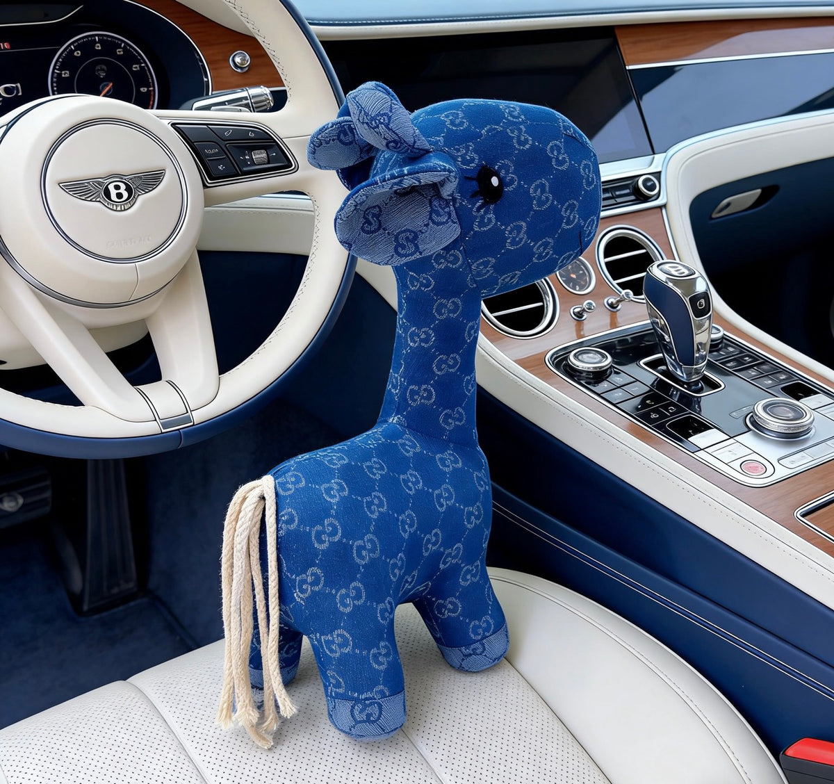 Gucci Blue Monogram Giraffe Plush Toy - album image 5