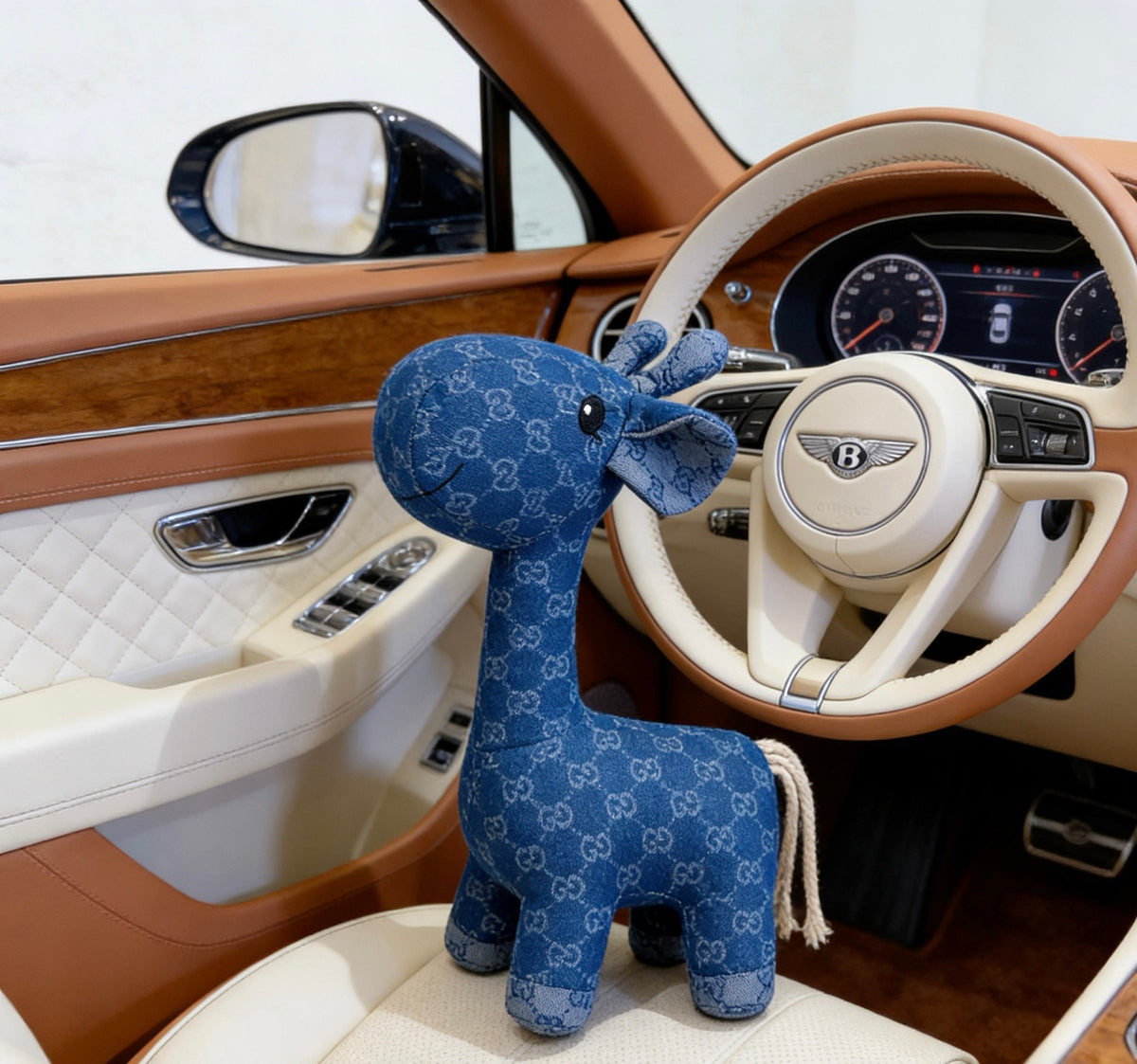 Gucci Blue Monogram Giraffe Plush Toy - album image 1