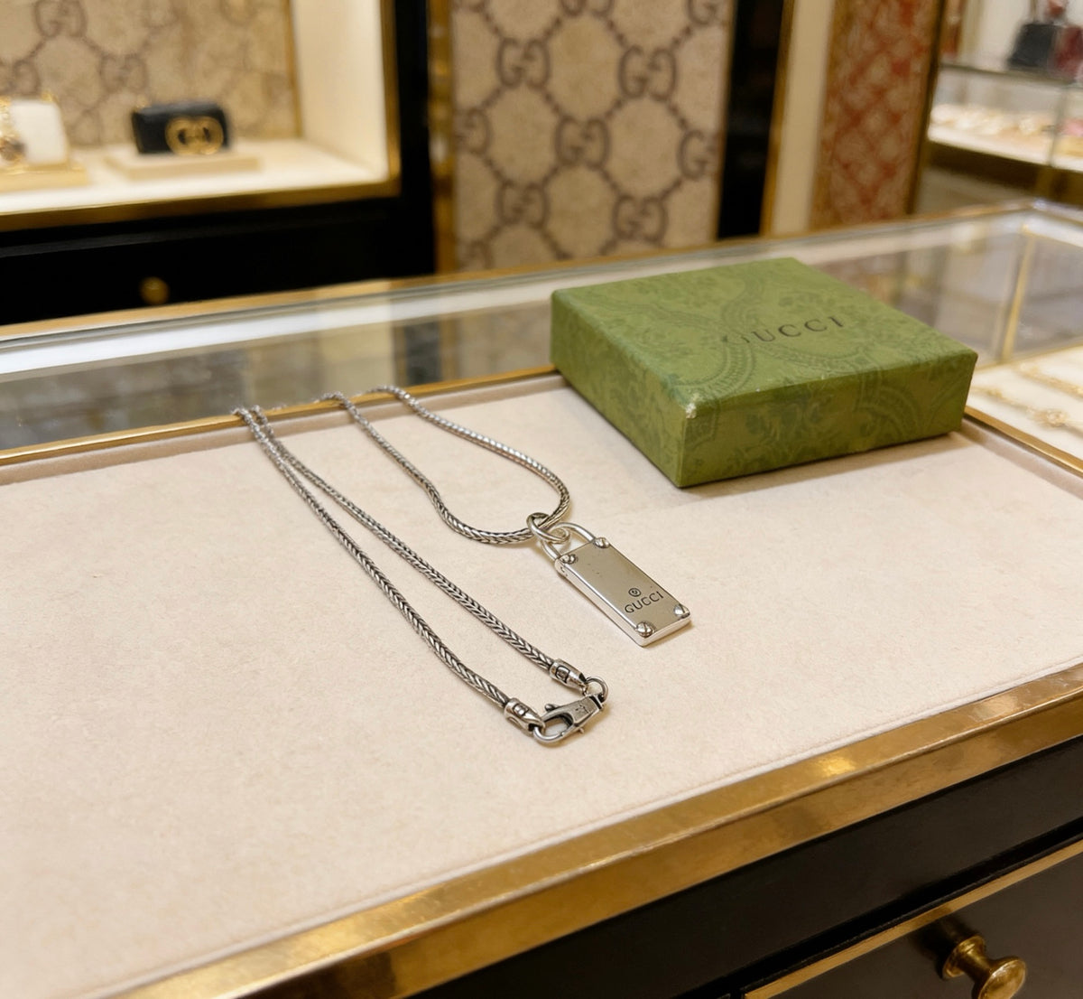 Gucci Anger Forest Interlocking G Antiqued Chain Necklace - album image 8