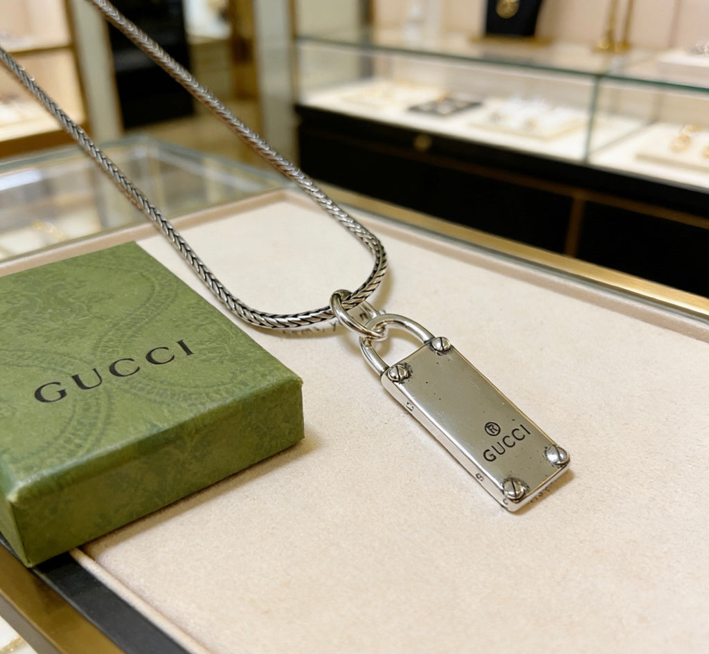 Gucci Anger Forest Interlocking G Antiqued Chain Necklace - album image 6
