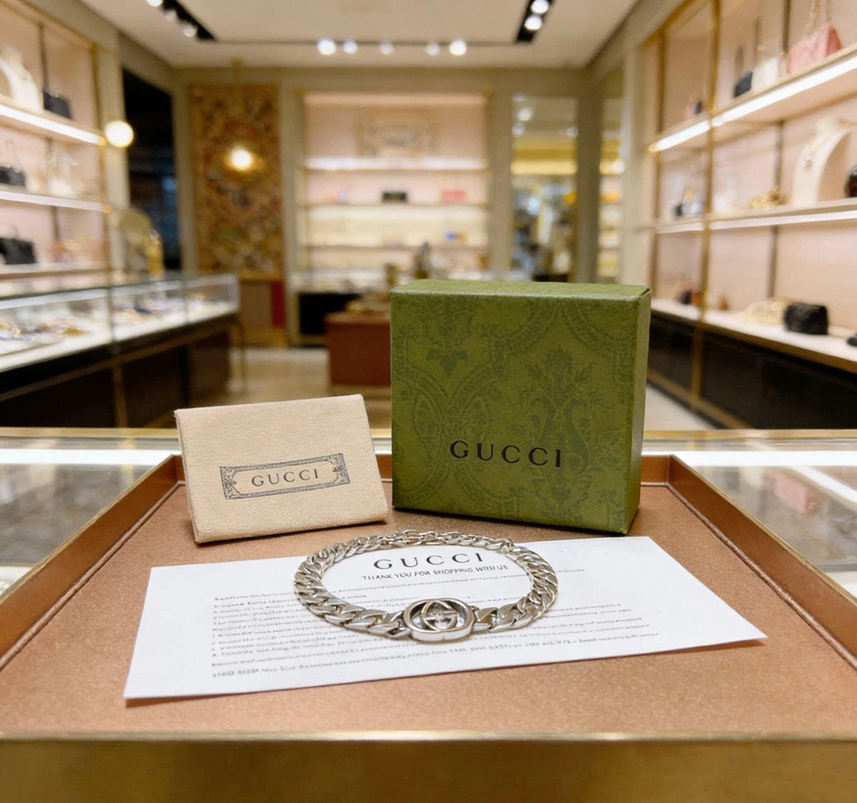 Gucci Silver-Tone Link Bracelet with Central GG Detail - album image 7