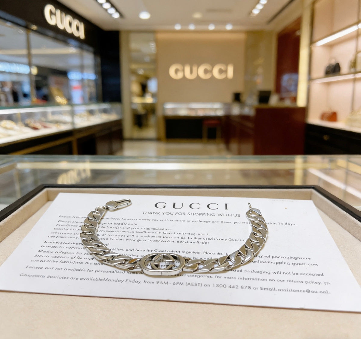 Gucci Silver-Tone Link Bracelet with Central GG Detail - album image 2