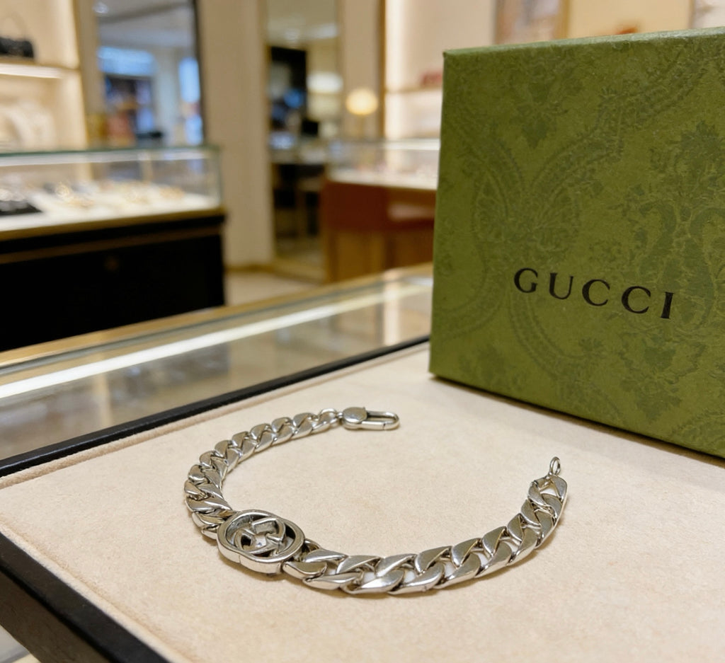 Gucci Silver-Tone Textured Open Bangle - album image 1