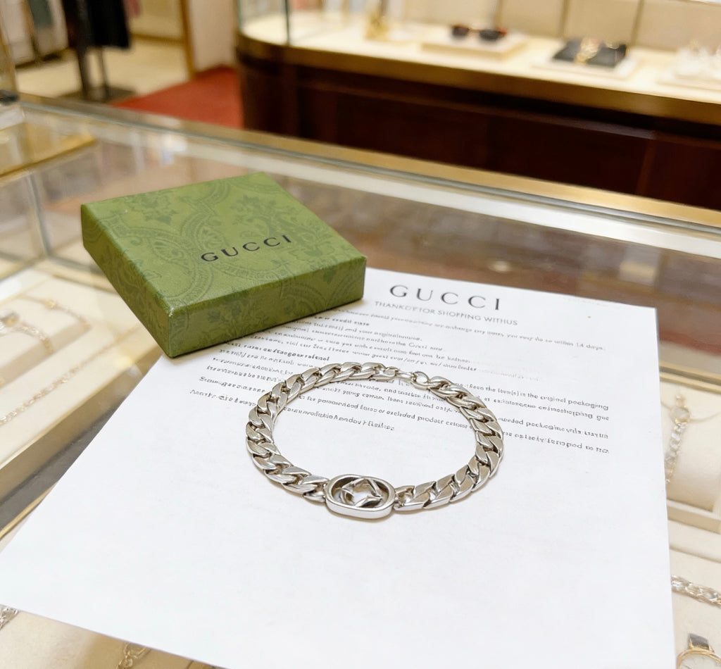 Gucci Silver-Tone Textured Open Bangle - album image 8