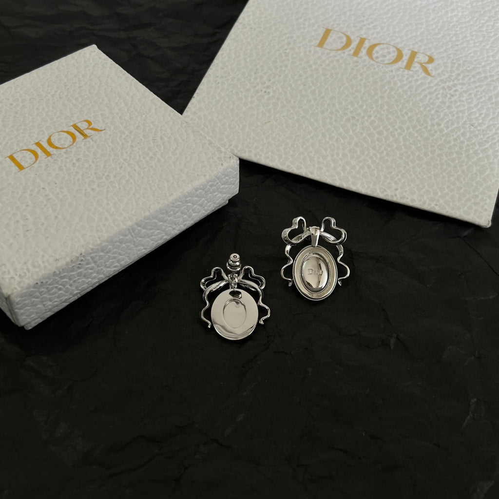 Dior Silver-Tone Oval Medallion Earrings - product image 6