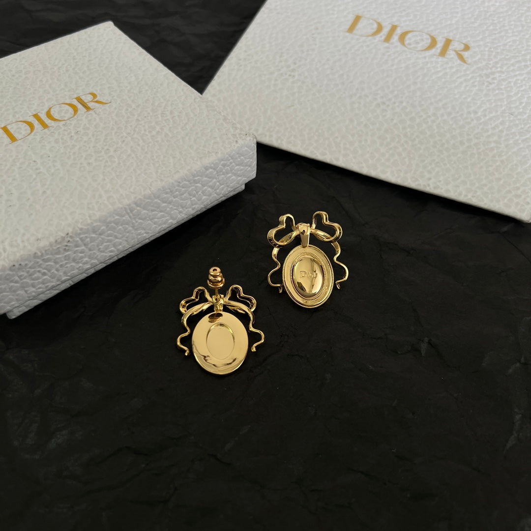 Dior Gold-Tone Oval Medallion Earrings - product image 6
