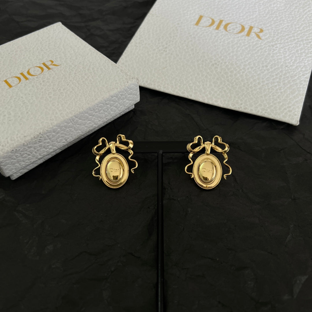 Dior Gold-Tone Oval Medallion Earrings - product image 5