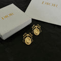 Dior Gold-Tone Oval Medallion Earrings - product image 1