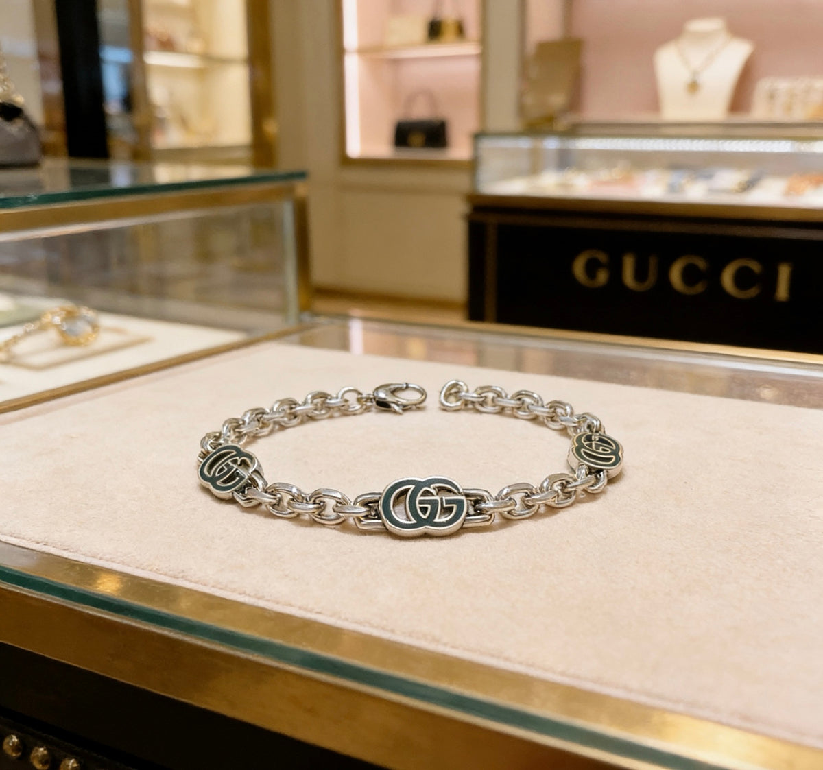 Gucci Silver-Tone Double G Chain Bracelet - album image 1