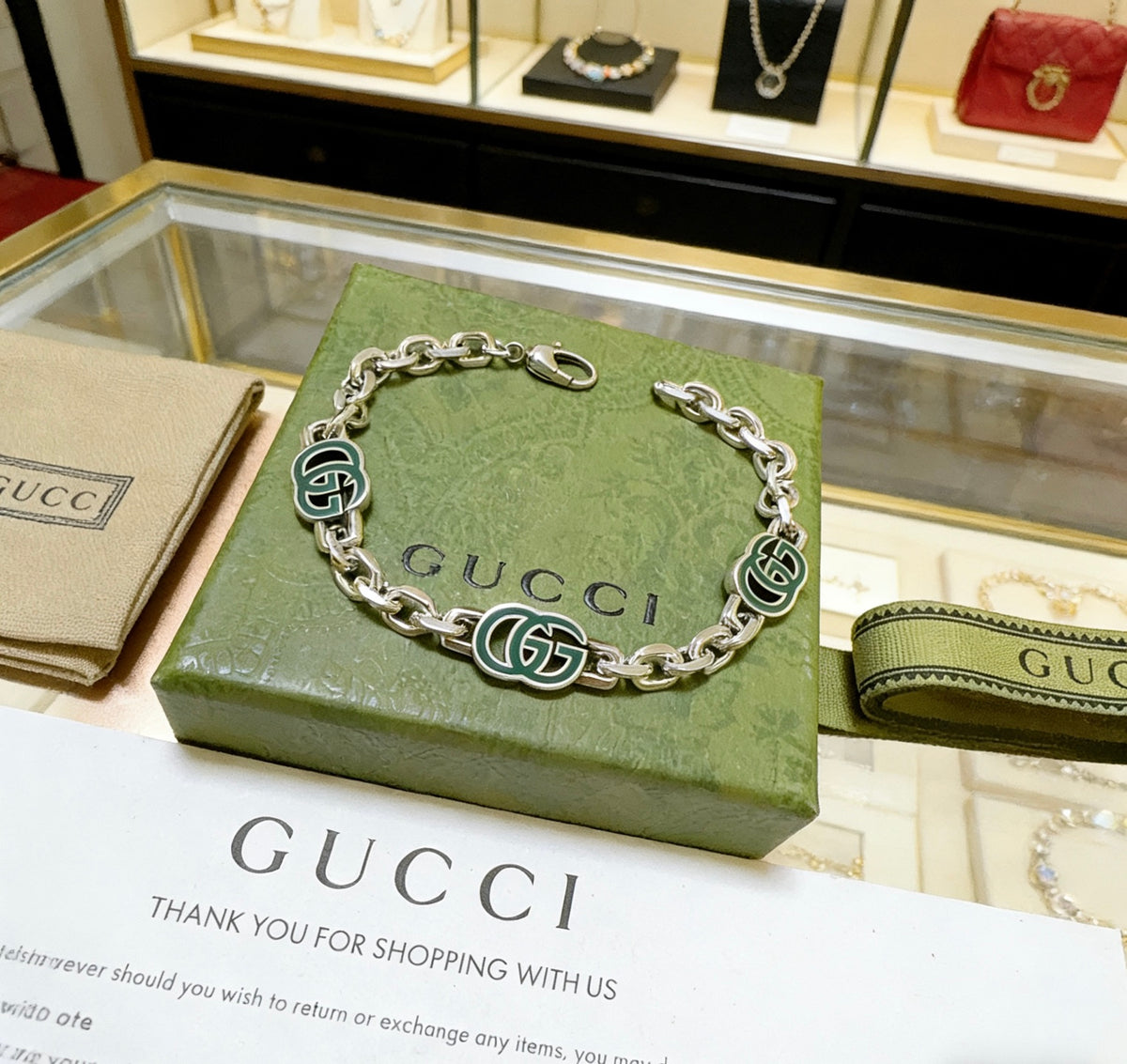 Gucci Silver-Tone Double G Chain Bracelet - album image 4