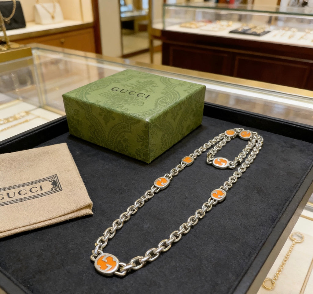 Gucci Rose Gold-Tone Orange Enamel Jewelry Options - album image 9