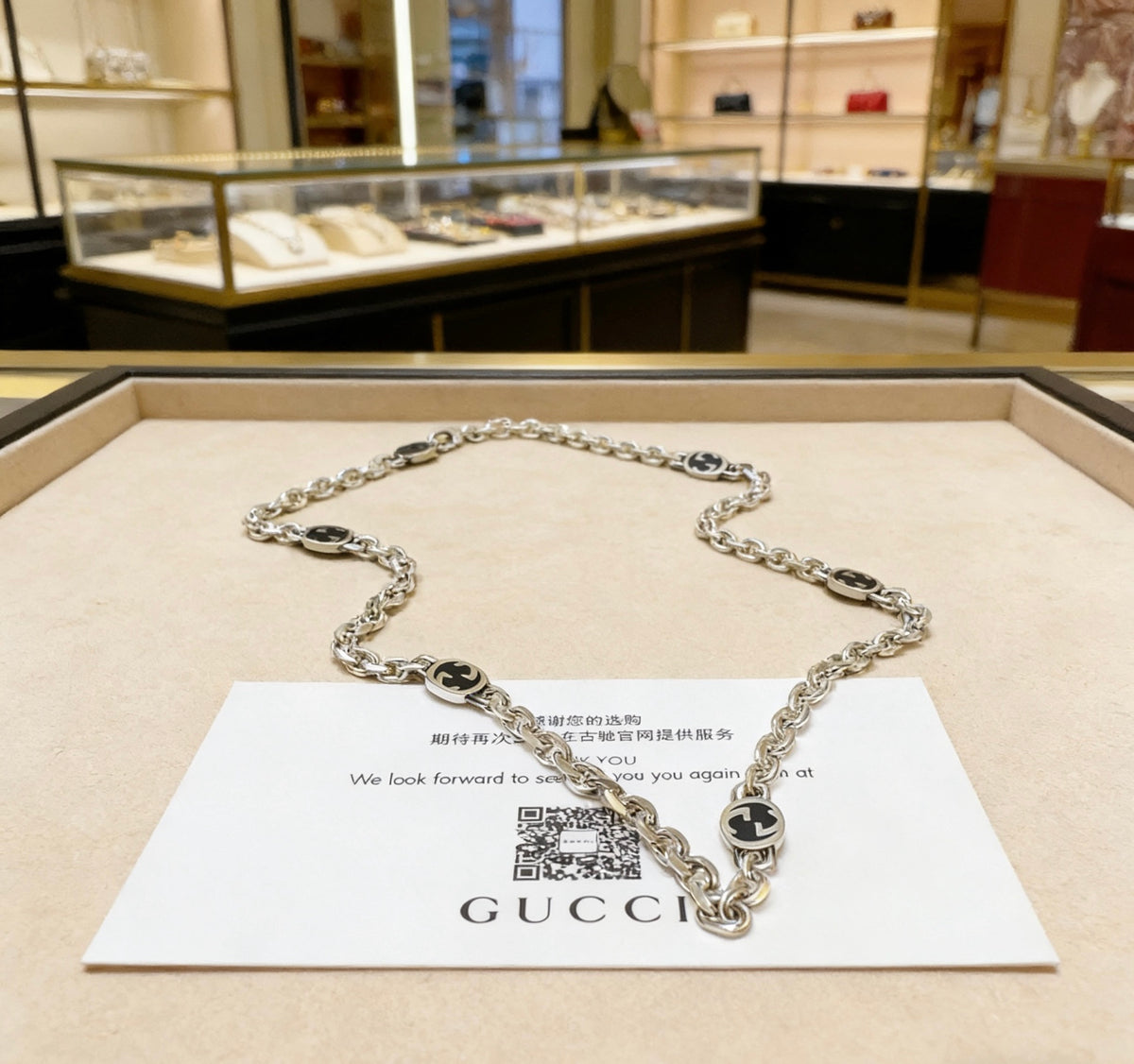 Gucci Silver-Tone Black Enamel Necklace or Bracelet - album image 9