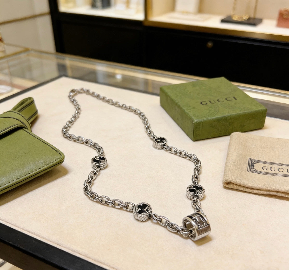 Gucci Anger Forest Interlocking G Antiqued Chain Necklace - album image 7