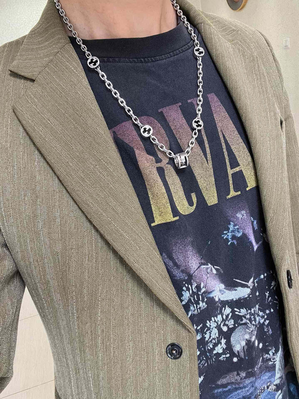 Gucci Anger Forest Interlocking G Antiqued Chain Necklace - album image 9