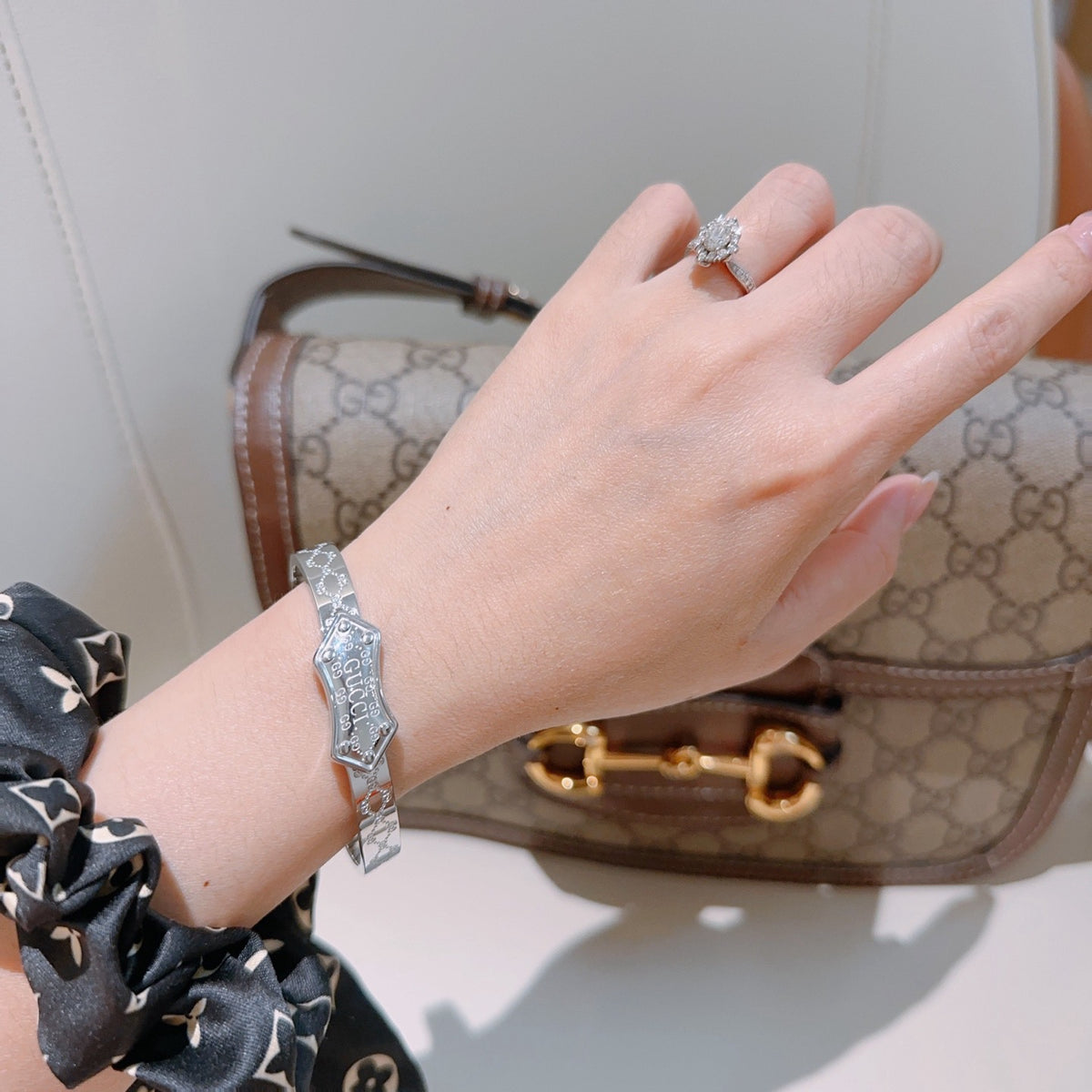 Gucci Anger Forest Interlocking G Antiqued Bangle - album image 6