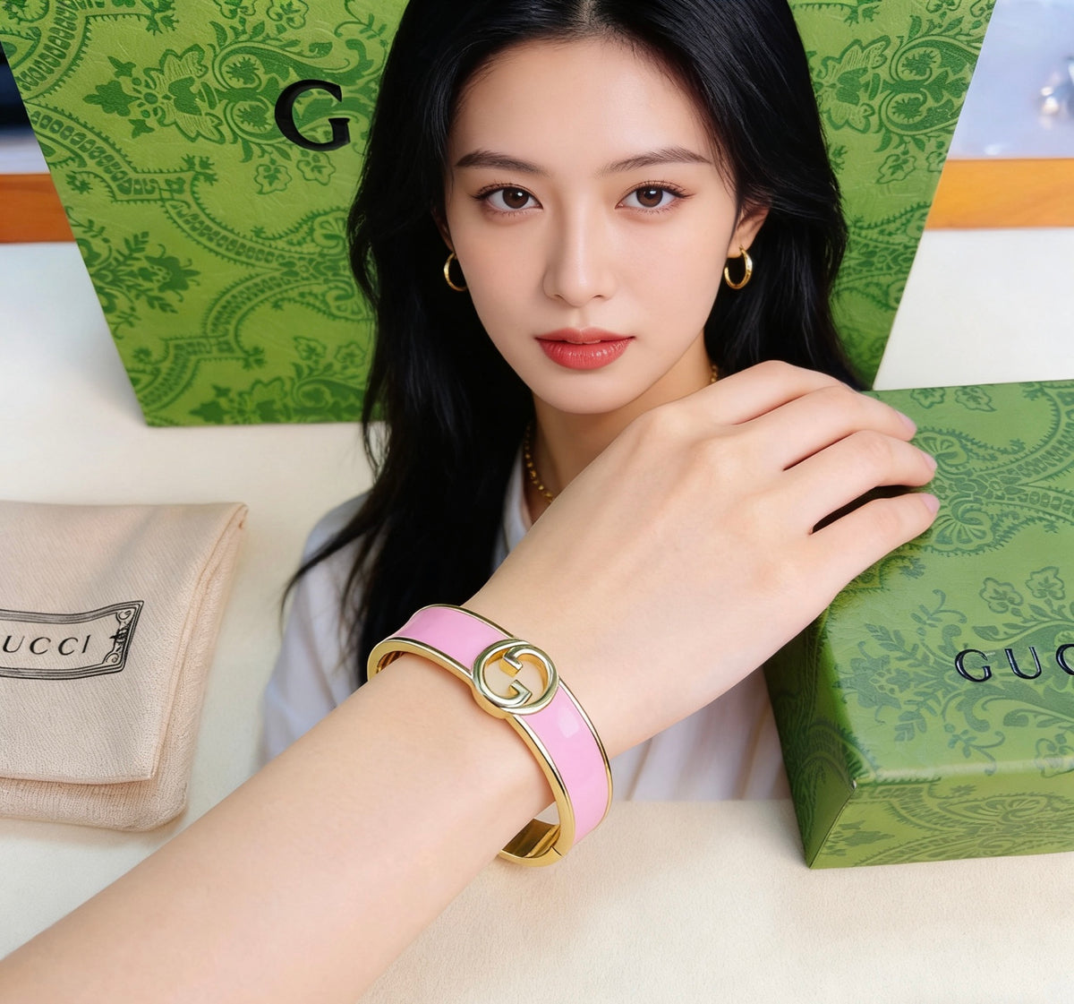 Gucci Anger Forest Interlocking G Antiqued Bangle - album image 8