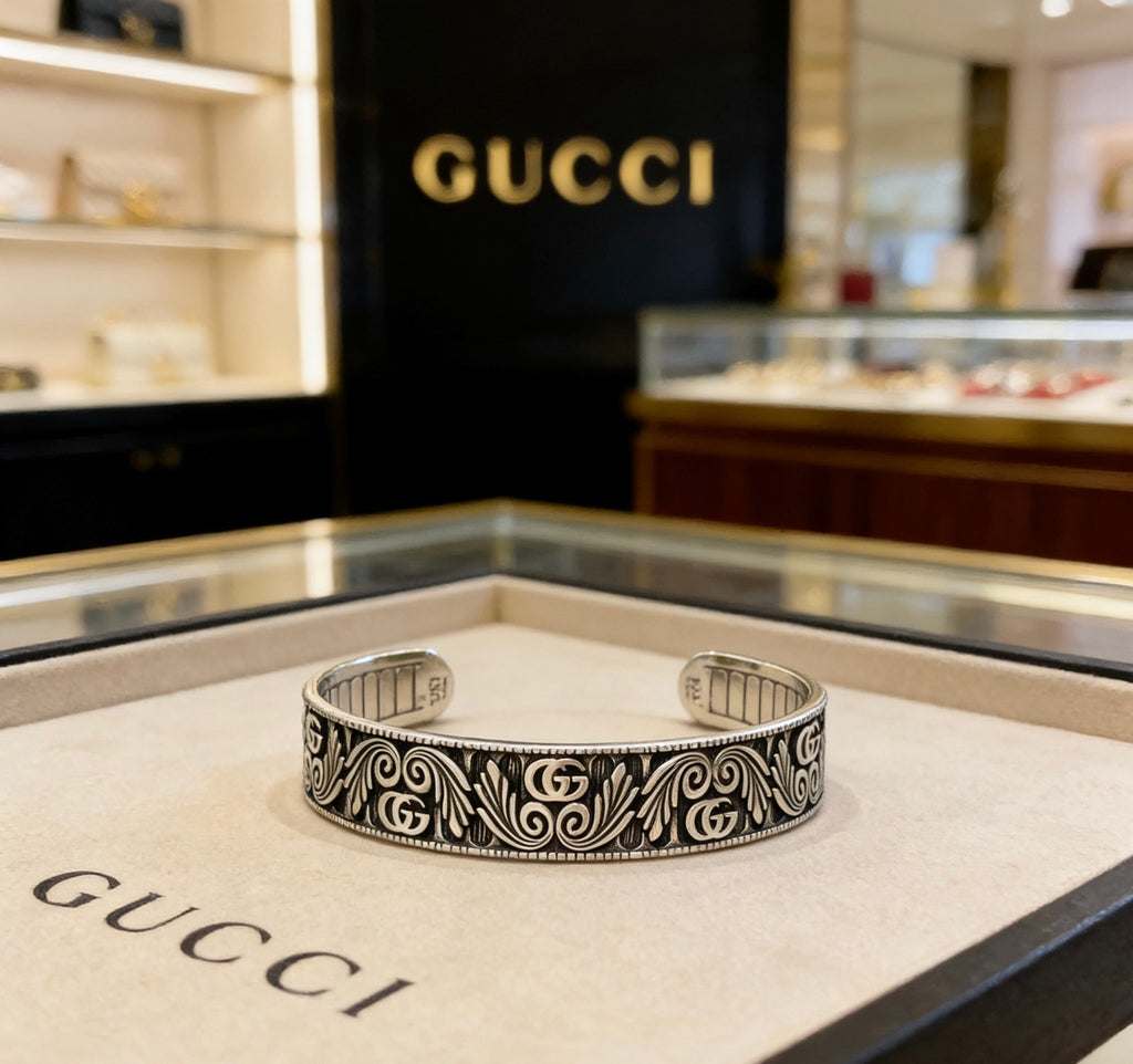Gucci Anger Forest Interlocking G Antiqued Bangle - album image 8