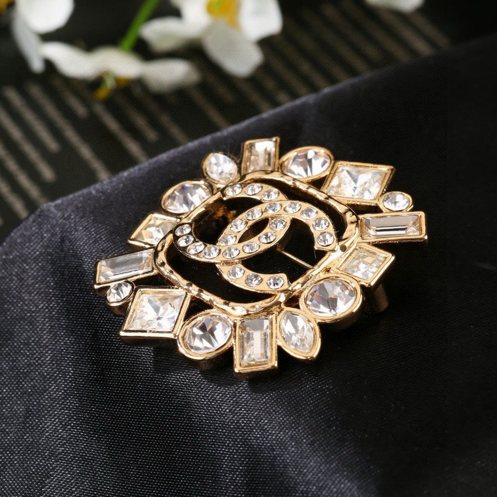 Chanel Interlocking C Crystal Accent Brooch - album image 6