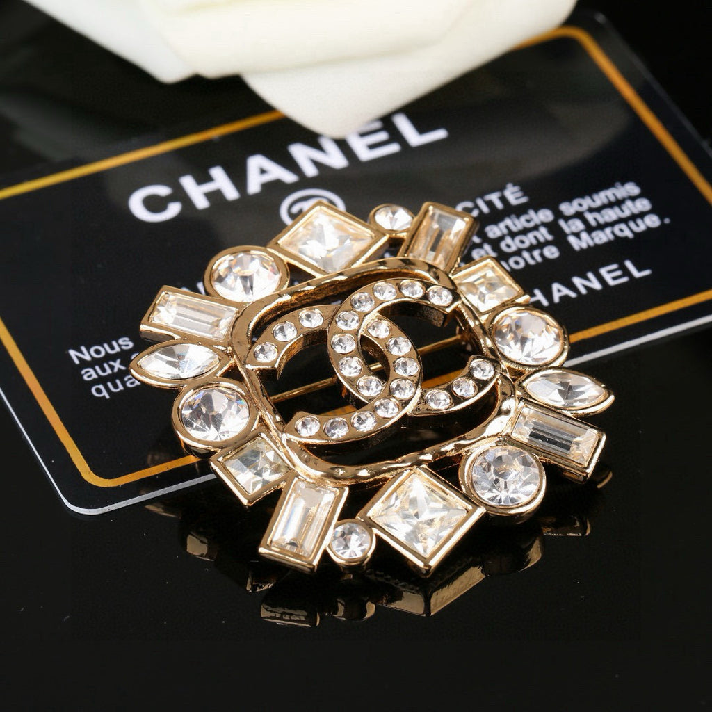 Chanel Interlocking C Crystal Accent Brooch - album image 3