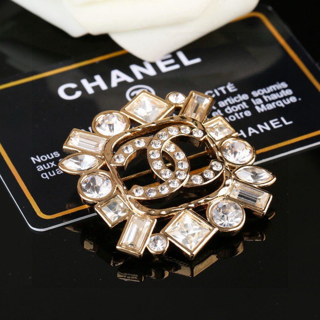Chanel Interlocking C Crystal Accent Brooch - album image 3