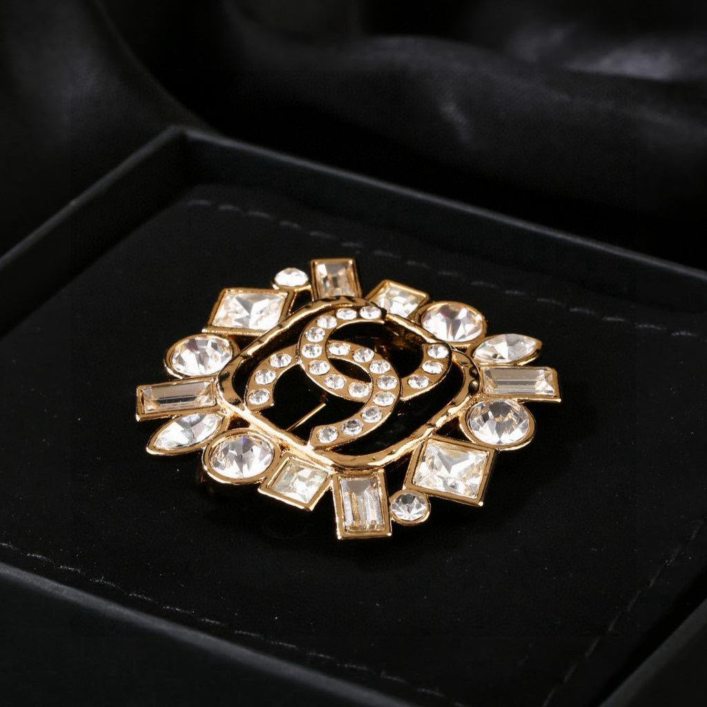 Chanel Interlocking C Crystal Accent Brooch - album image 5