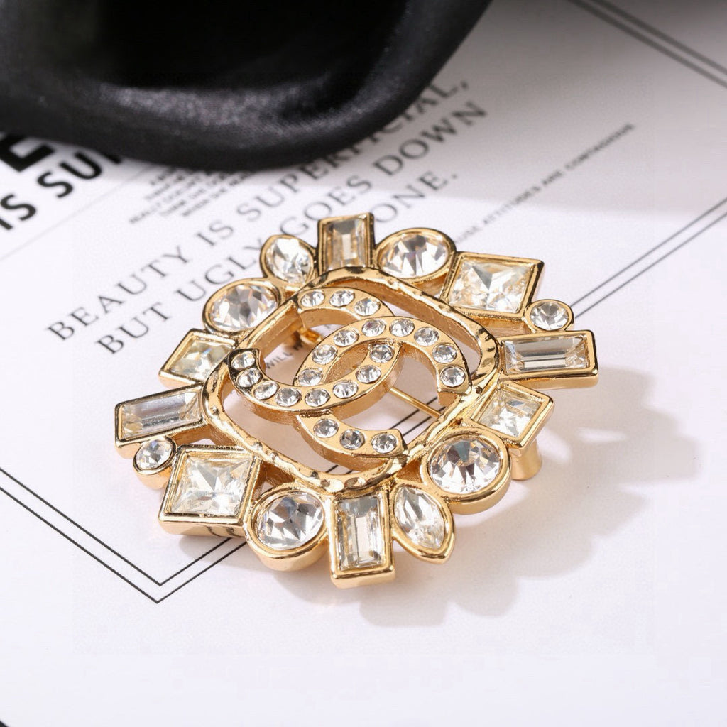 Chanel Interlocking C Crystal Accent Brooch - album image 2