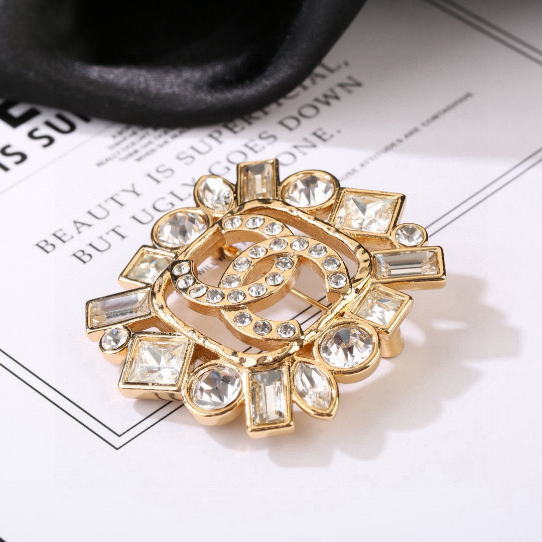 Chanel Interlocking C Crystal Accent Brooch - album image 2
