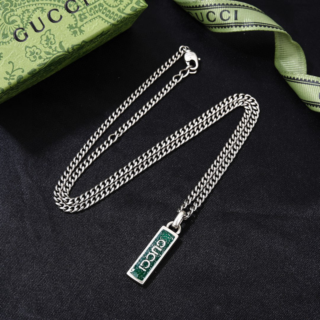 Gucci Rectangular Bar Pendant Necklace in Two Colors - album image 6