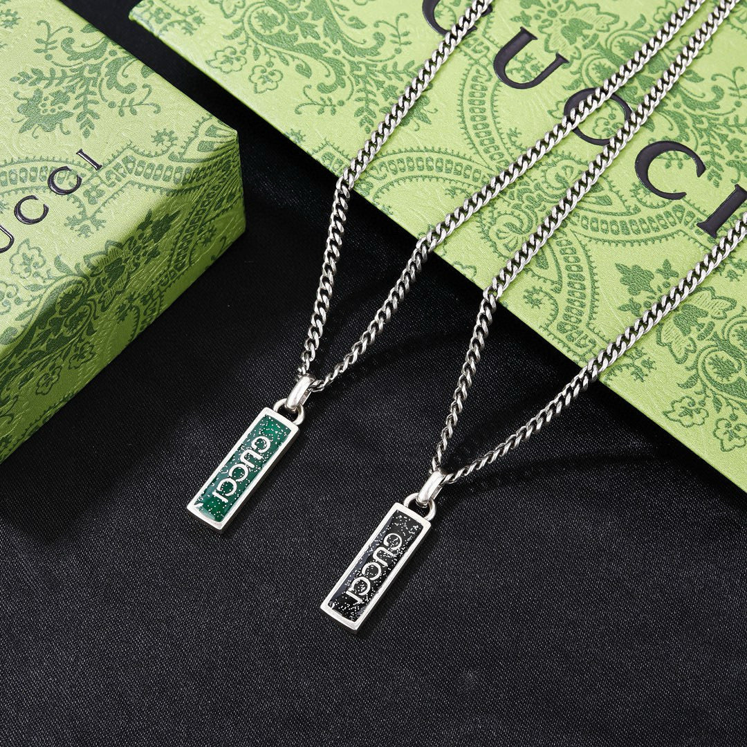 Gucci Rectangular Bar Pendant Necklace in Two Colors - album image 1