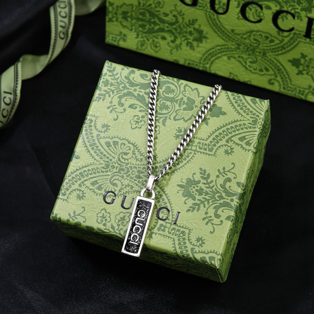 Gucci Rectangular Bar Pendant Necklace in Two Colors - album image 3