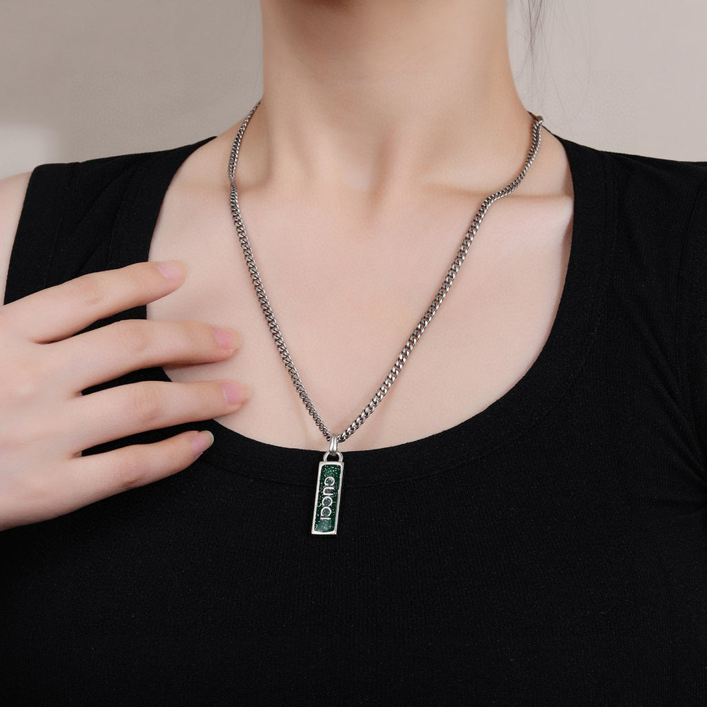 Gucci Rectangular Bar Pendant Necklace in Two Colors - album image 2