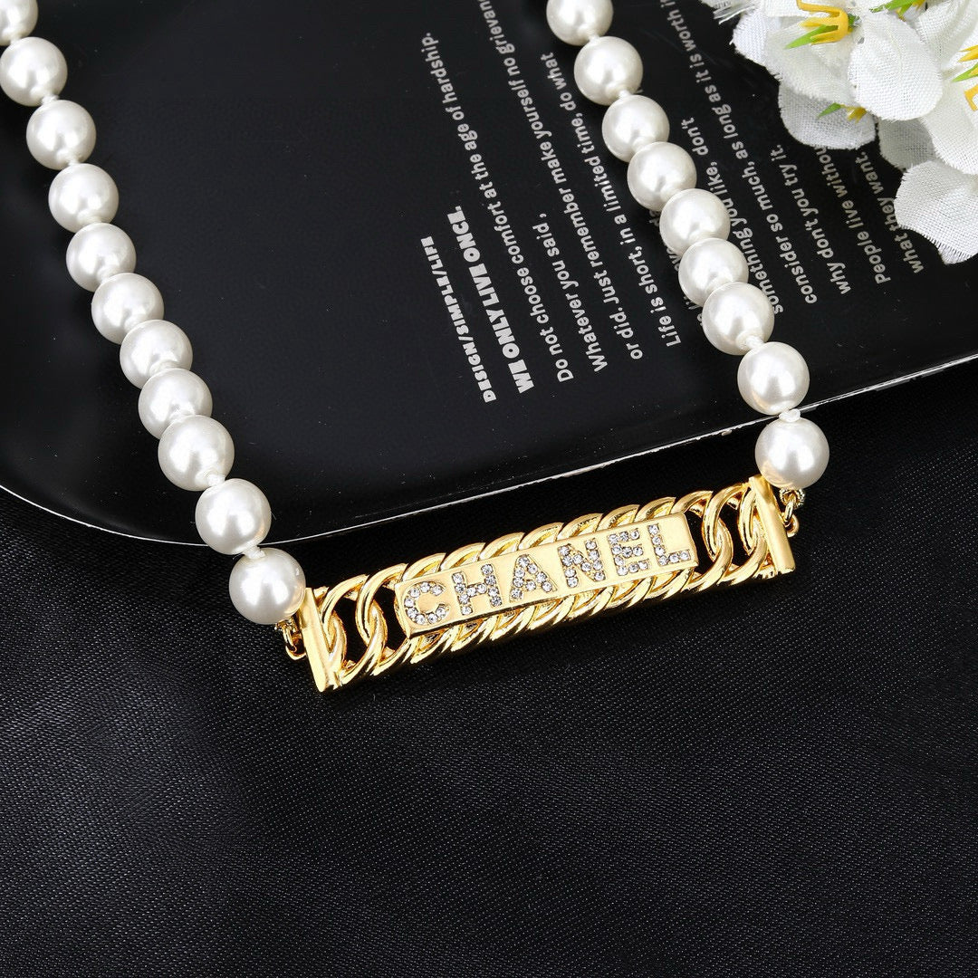 Chanel Pearl Chain Belt with Square CC Center - album image 5