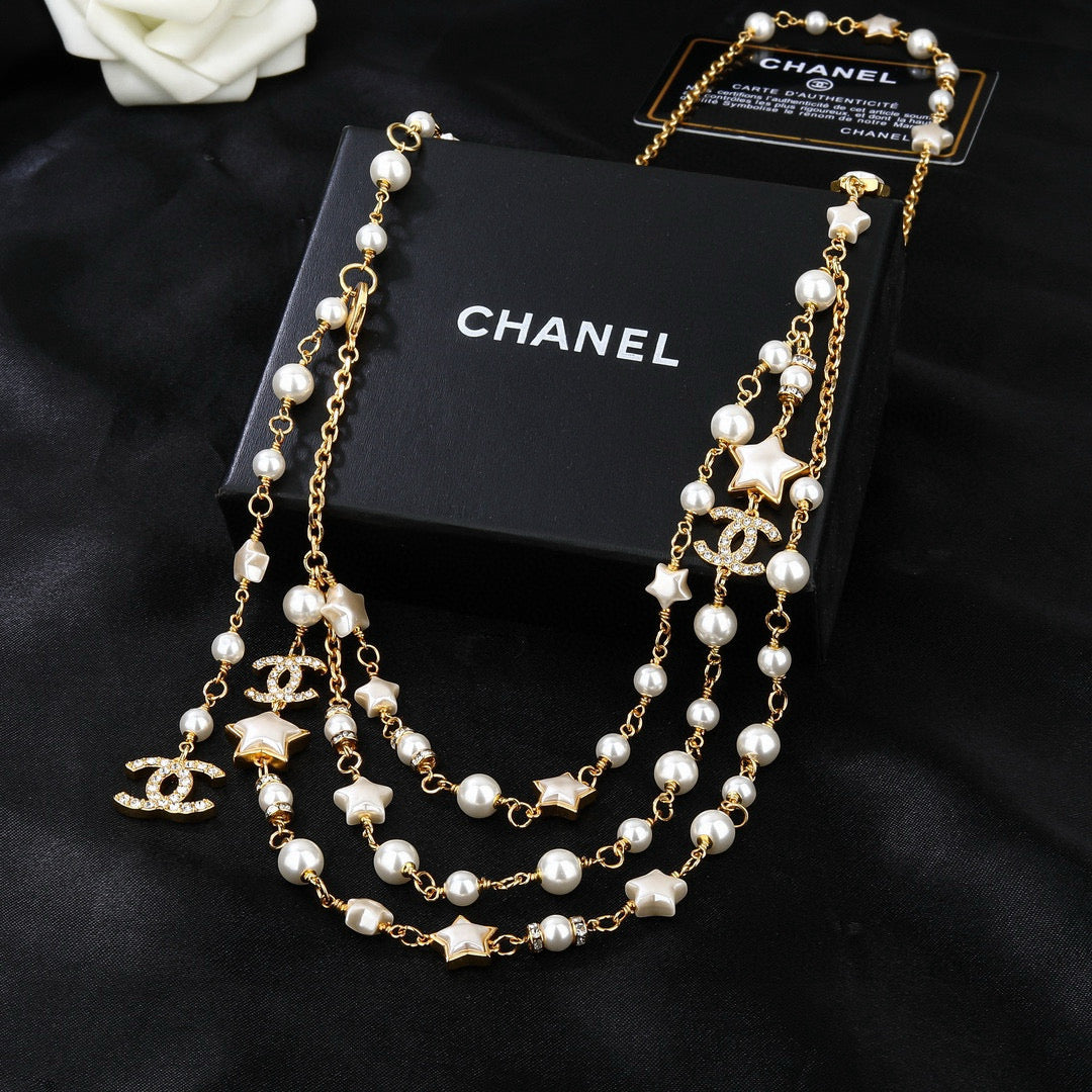 Chanel Gold-Tone Draped Pearl Chain Belt - album image 2