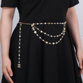 Chanel Gold-Tone Draped Pearl Chain Belt - album image 1