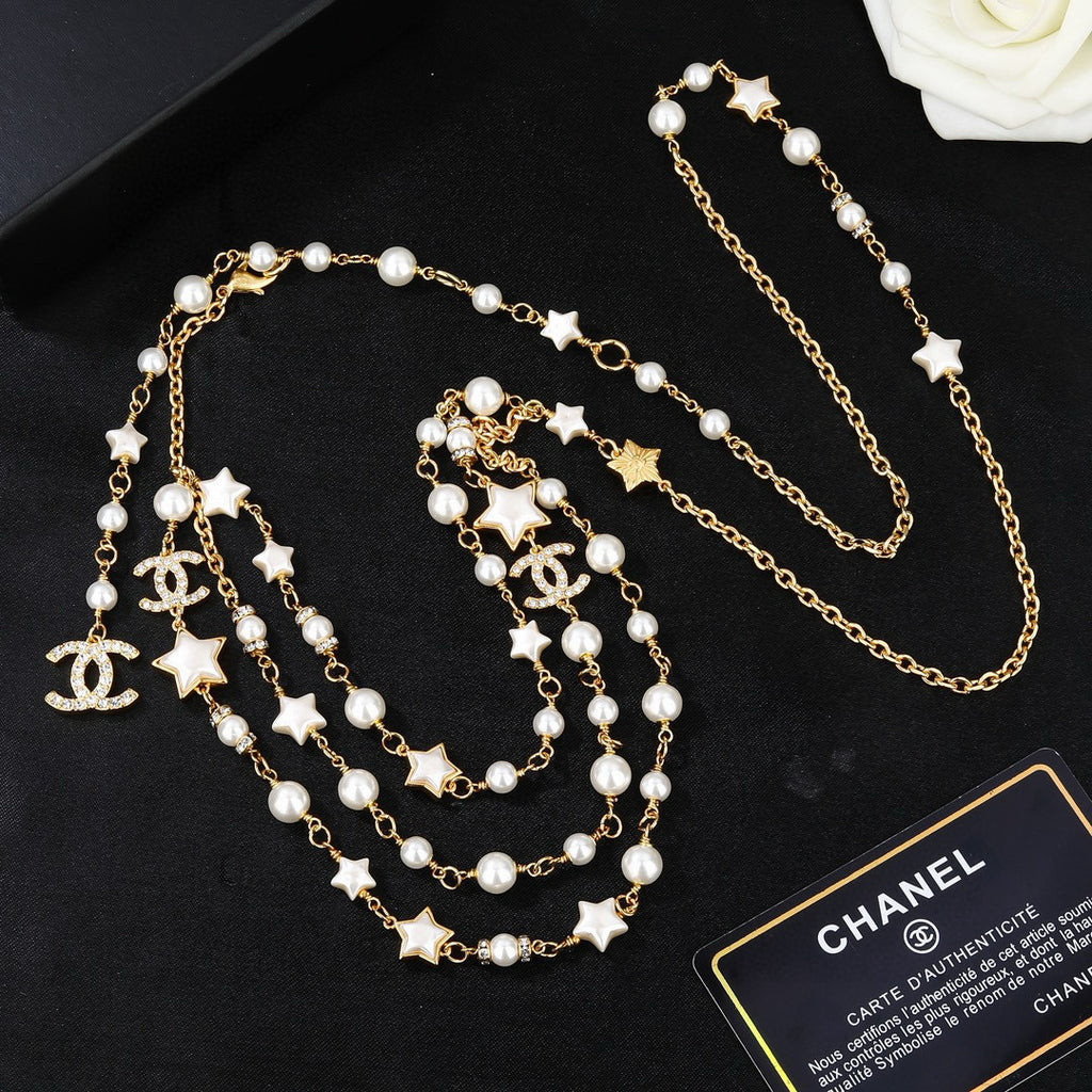 Chanel Gold-Tone Draped Pearl Chain Belt - album image 8