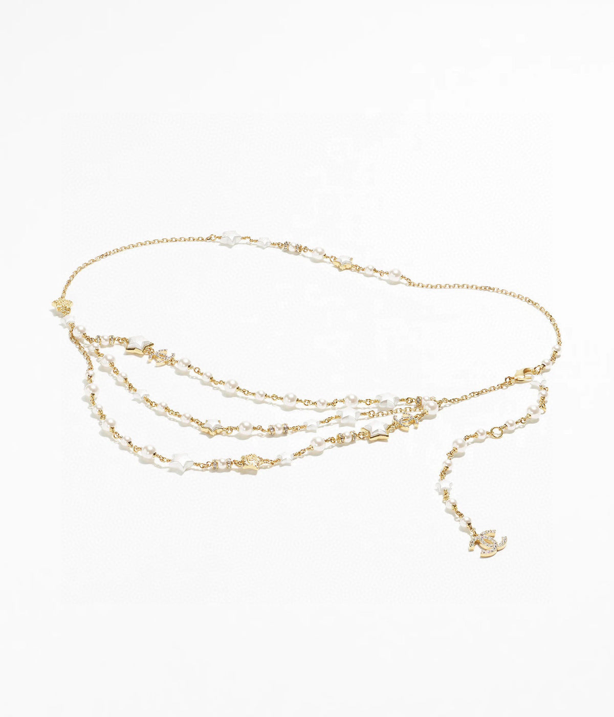Chanel Gold-Tone Draped Pearl Chain Belt - album image 9