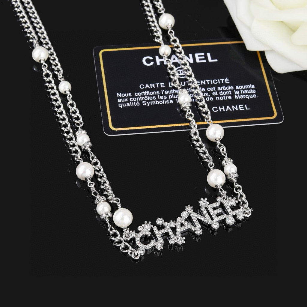 Chanel Silver-Tone Pearl and Letter Chain Belt - album image 5